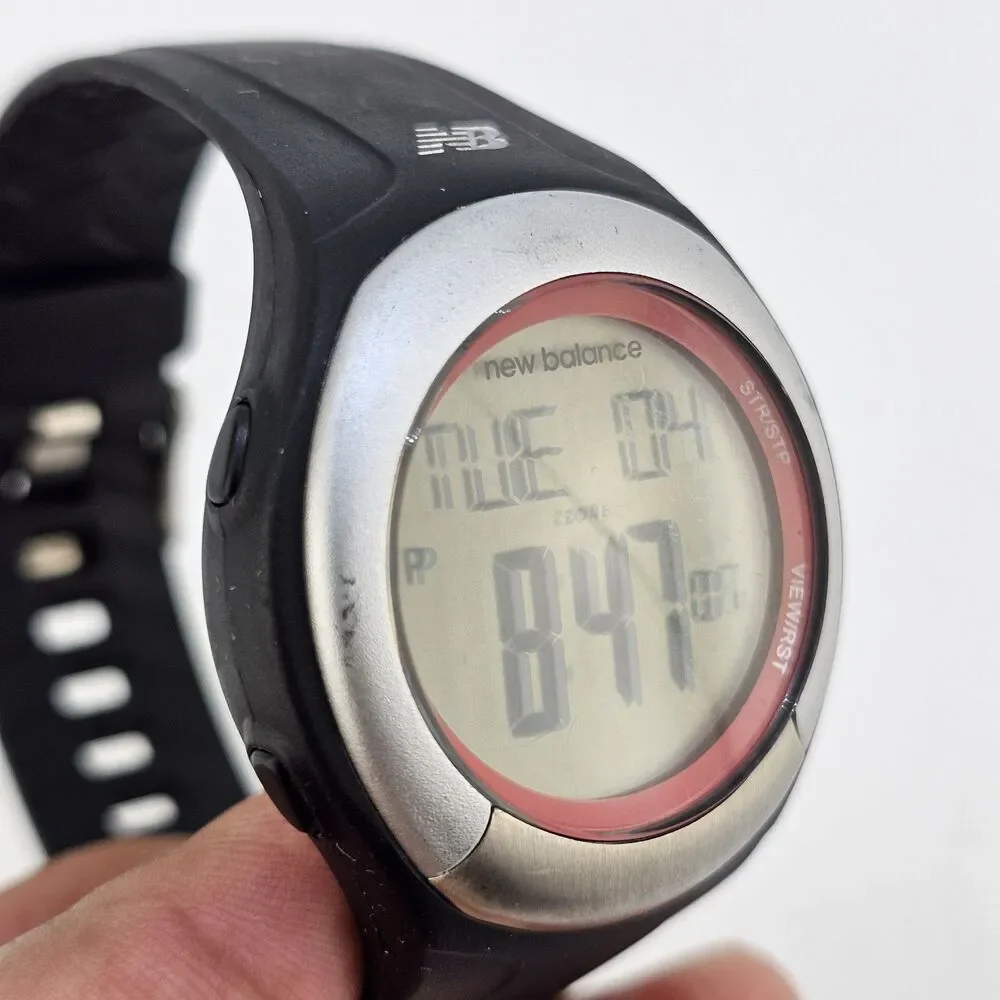 New Balance Duo Sport Men's Digital Watch 40MM Black Plastic Bands New‎ Battery